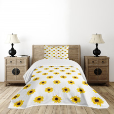 Sunflower Pattern Nature Bedspread Set