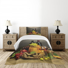 Themed Bottles France Bedspread Set