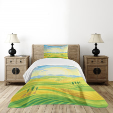 Sunny Rural Scenery Bedspread Set