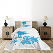 Hawaiian Island Aqua Bedspread Set