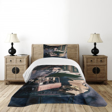 Steampunk Woman Vintage Bedspread Set