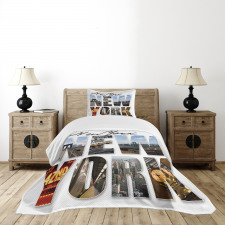 New York Collage Bedspread Set