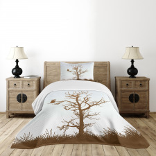 Owl Autumn Tree Branch Bedspread Set