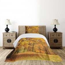 Fall Pale Maple Trees Bedspread Set