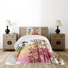 Japanese Bamboo Asian Bedspread Set