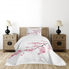 Japanese Cherry Branch Bedspread Set