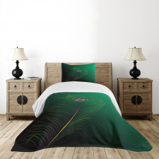 Peacock Bird Plumes Bedspread Set