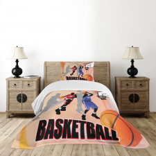 Vintage Basketball Art Bedspread Set