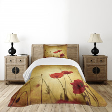 Poppy Flowers Bohemian Bedspread Set