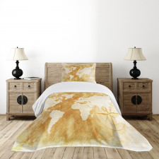 Old Fashioned World Map Bedspread Set