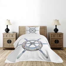 Wooden Ship Wheel Bedspread Set