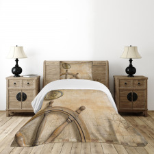 Wooden Wheel Compass Bedspread Set