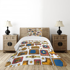 90s Theme Retro Bedspread Set