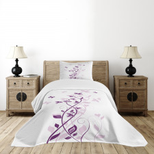 Violet Tree Blossoms Bedspread Set