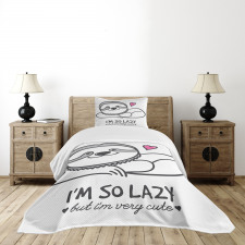 Cartoon Funny Words Bedspread Set