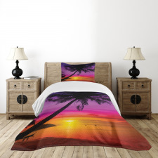 Palm Shadow at Sunset Bedspread Set