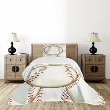 Baseball Ball Pattern Bedspread Set