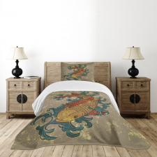 Koi Fish Art Bedspread Set