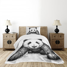 Baby Panda Bear Sketch Bedspread Set