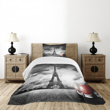 Eiffel Tower Cloudy Day Bedspread Set