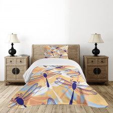 Dragonfly Pattern Boho Bedspread Set