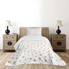 Yellow Stars Pattern Bedspread Set