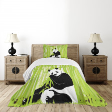 Panda in Bamboo Forest Bedspread Set