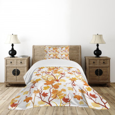 Autumn Season Elements Nature Bedspread Set