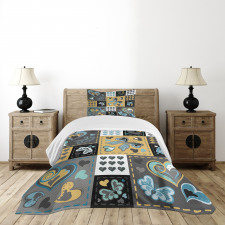 Butterfly Heart Retro Bedspread Set