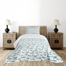 Watercolor Marine Animal Bedspread Set