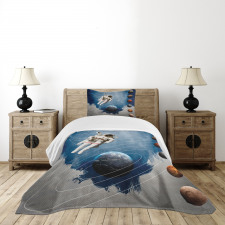 Astronaut Planets Space Bedspread Set