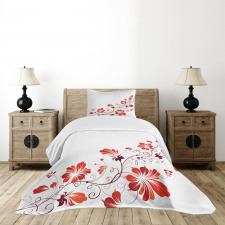 Floral Petal Ornaments Bedspread Set