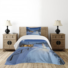 Rustic Wood Cottage Bedspread Set
