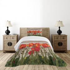 Blooming Poppy Flowers Bedspread Set