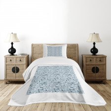 Sketch of Sea Animals Bedspread Set