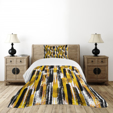 Grunge Art Brushstrokes Bedspread Set