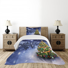 Elf Noel Theme Winter Bedspread Set