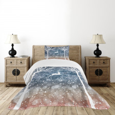 Flying Deer Ombre Snow Bedspread Set