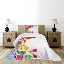 Retro Floral Leaf Art Bedspread Set