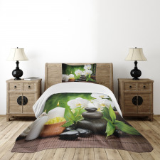 Stones and Orchids Bedspread Set