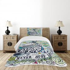 Whales Island with Palm Bedspread Set