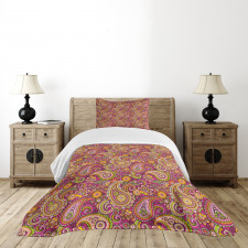 Vivid Flowers and Dots Bedspread Set