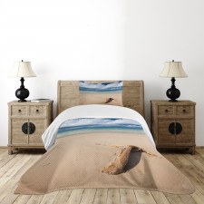 Sandy Beach and Clouds Bedspread Set