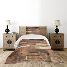 Brown Rustic Floor Look Bedspread Set