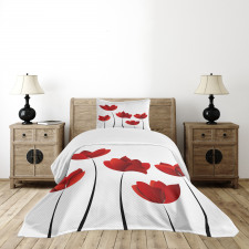 Vivid Rose Flower Petal Bedspread Set