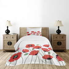 Natural Poppy Garden Bedspread Set