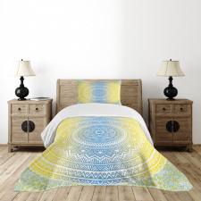 Blue Ombre Mandala Bedspread Set