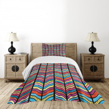 Colorful Rainbow Leaf Bedspread Set