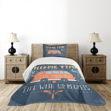 Hippie Words Bedspread Set