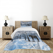 Winter Forest Theme Bedspread Set